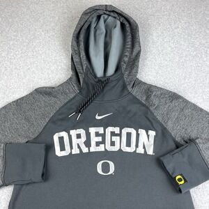 Nike Oregon Ducks Hoodie Women's Large Therma Fit Gray Sweatshirt Mock Neck NCAA